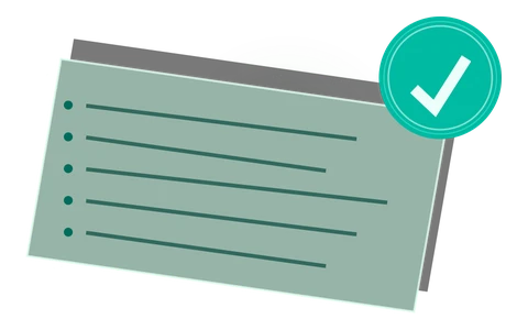 Illustration: a hand-written list of words, marked as confirmed
